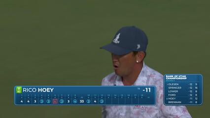 Rico Hoey sinks 11-foot birdie putt on No. 12 at Bank of Utah