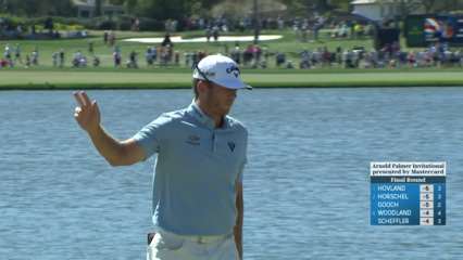 Talor Gooch drains birdie putt from the fringe at Arnold Palmer