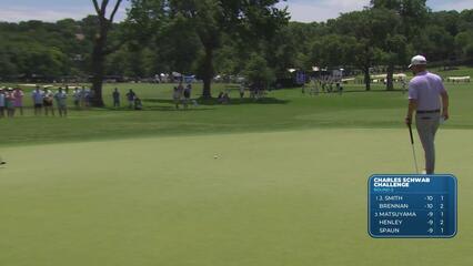 J.J. Spaun sinks 32-foot birdie putt on No. 2 at Charles Schwab
