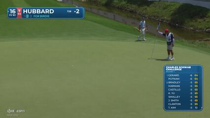 Mark Hubbard buries 45-foot birdie putt on No. 16 at Charles Schwab
