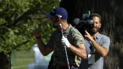 D.J. Trahan's hole-out eagle for Shot of the Day