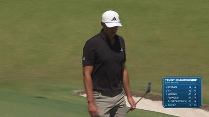 Ludvig Åberg drains 9-foot birdie putt on No. 11 at Truist Championship