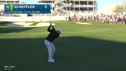 Scottie Scheffler hits 101-yard approach to 3 feet, sets up birdie on No. 10 at WM Phoenix Open