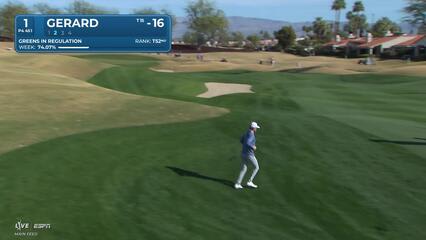 Ryan Gerard holes out for birdie from 12-feet on No. 1 at The American Express