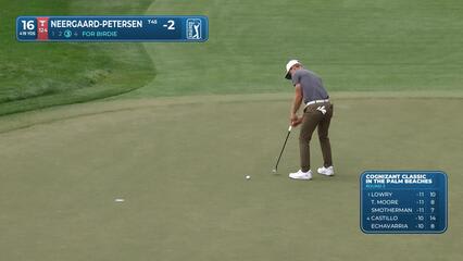 Rasmus Neergaard-Petersen sinks 8-foot birdie putt on No. 16 at Cognizant Classic