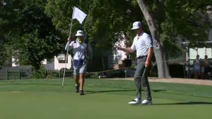 Patrick Fishburn makes putt for birdie from fringe at Utah Championship