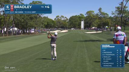 Keegan Bradley sinks 27-foot birdie putt on No. 6 at Valspar