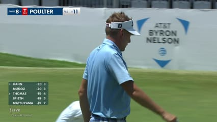 Ian Poulter sinks a 20-foot birdie putt at AT&T Byron Nelson