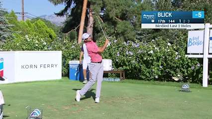 Cody Blick birdies from the fringe at Albertsons Boise Open