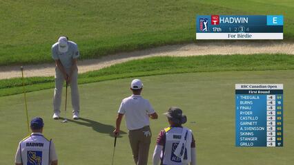 Adam Hadwin sinks 7-foot putt for birdie on No. 17 at RBC Canadian