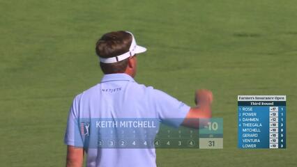 Keith Mitchell sinks 8-foot birdie putt on No. 9 at Farmers