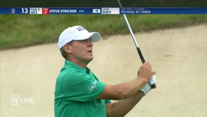Steve Stricker drops in approach to yield birdie at John Deere