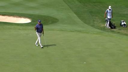 Jay Haas sends in long par putt on No. 17 at SENIOR PLAYERS
