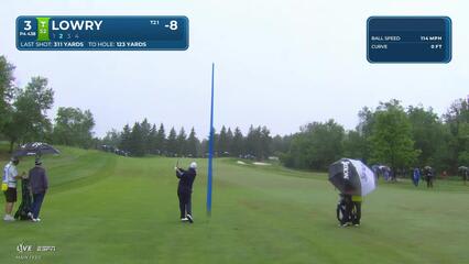 Shane Lowry sinks a 21-foot birdie putt on No. 3 at RBC Canadian