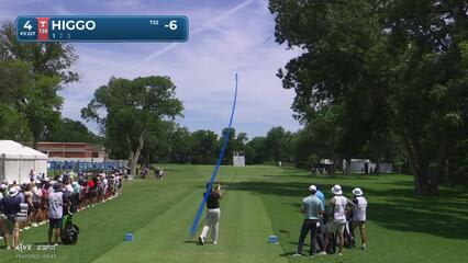 Garrick Higgo sinks 22-foot birdie putt on No. 4 at Charles Schwab