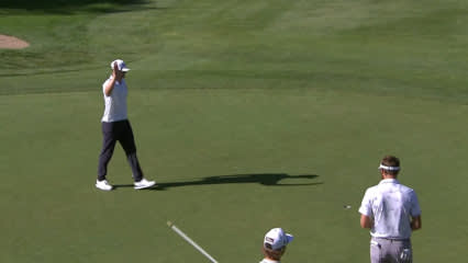 Patrick Fishburn's approach yields birdie at Utah Championship