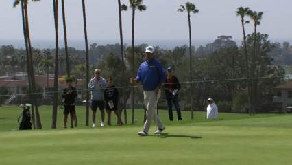 Chris DiMarco rolls in birdie putt at Hoag Classic