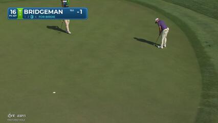 Jacob Bridgeman sinks 26-foot birdie putt on No. 16 at RBC Heritage