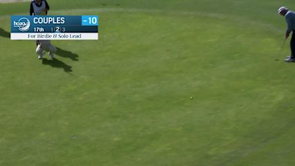 Fred Couples makes birdie putt on No. 17 at Hoag Classic