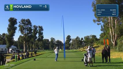 Viktor Hovland pours in 30-foot birdie putt on No. 4 at The Genesis