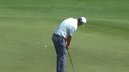 Marc Leishman rolls in 19-footer for team birdie at Zurich Classic