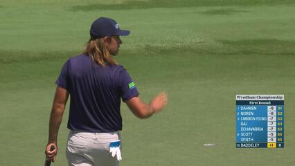 Aaron Baddeley makes birdie on No. 9 at Wyndham