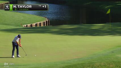 Nick Taylor sinks a 66-foot birdie putt on No. 4 at RBC Heritage
