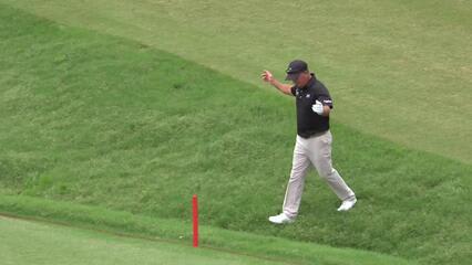 Fred Funk holes out from fairway for birdie at the KitchenAid Senior PGA