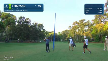 Justin Thomas's 161-yard approach sets up birdie on No. 3 at RBC Heritage