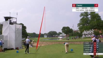 Kevin Tway nearly aces No. 16 at Charles Schwab