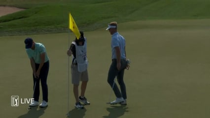 Tyson Alexander walks in birdie putt at TPC Colorado