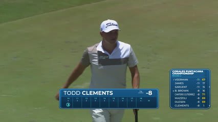 Todd Clements sinks 3-foot birdie putt on No. 10 at Corales Puntacana