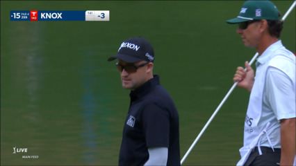 Russell Knox drives the green leading to birdie at Travelers