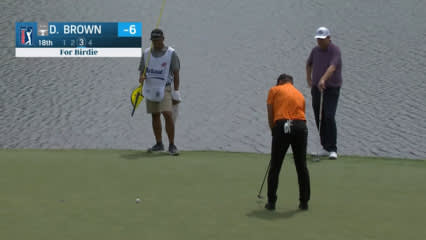 Daniel Brown drains birdie putt at Barbasol