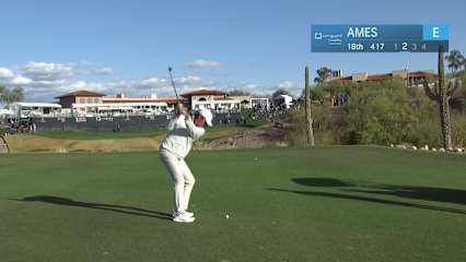 Stephen Ames makes birdie putt on No. 18 at Cologuard
