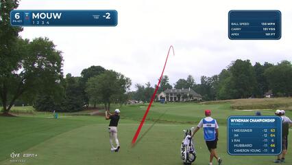 William Mouw sinks a 29-foot birdie putt on No. 6 at Wyndham