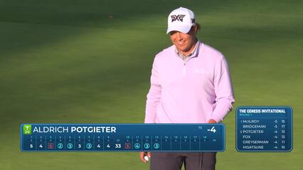 Aldrich Potgieter sinks 27-foot birdie putt on No. 13 at The Genesis