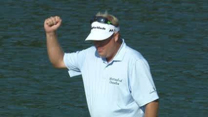 Carl Pettersson just clears the water on No. 17 at THE PLAYERS