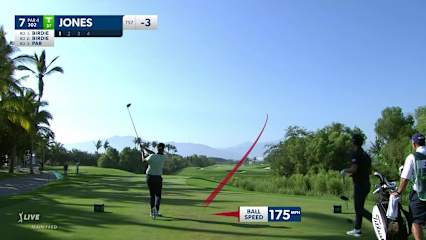 Matt Jones drives green and birdies at Mexico Open