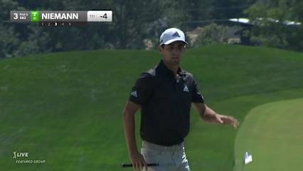Joaquin Niemann converts bunker shot for birdie at BMW Championship