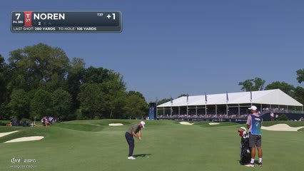 Alex Noren gets up-and-down from 103 yards for birdie on No. 7 at BMW Championship