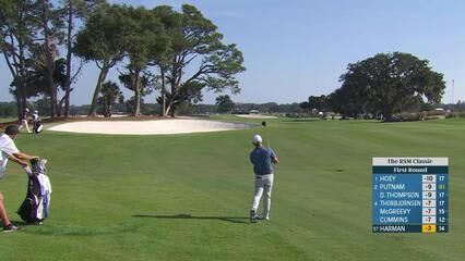 Brian Harman taps in from 3 feet for birdie on No. 15 at The RSM Classic