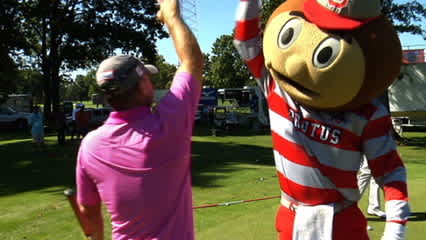 Brutus the Buckeye protects his turf!