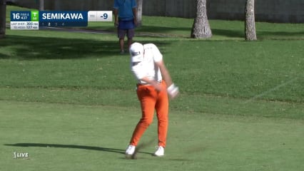 Taiga Semikawa sinks a 29-foot birdie putt at Sony Open