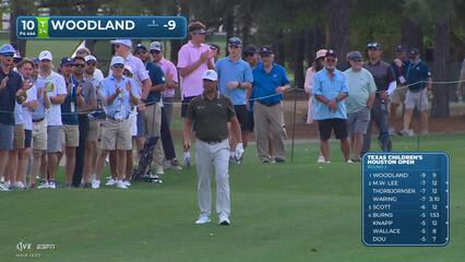Gary Woodland hits 118-yard approach to 6 feet, sets up birdie on No. 10 at Texas Children's