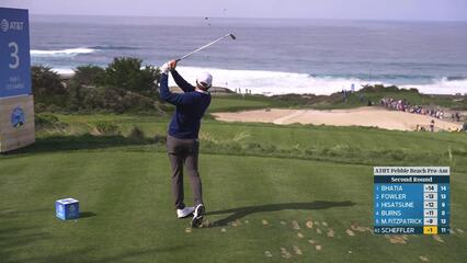 Scottie Scheffler hits 175-yard tee shot to 9 feet, sets up birdie at Pebble Beach