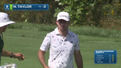 Nick Taylor sinks 3-foot putt for birdie on No. 8 at Biltmore Championship