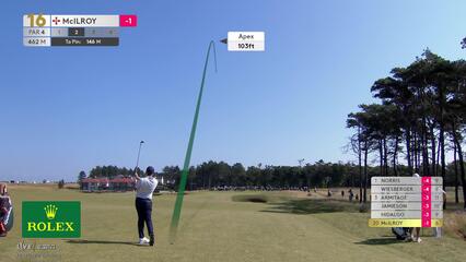Rory McIlroy's 159-yard approach sets up birdie on No. 16 at Genesis Scottish Open