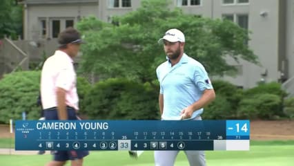 Cameron Young birdies No. 15 at BMW Charity Pro-Am