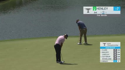 Russell Henley sinks 13-foot putt for birdie on No. 3 at BMW Championship